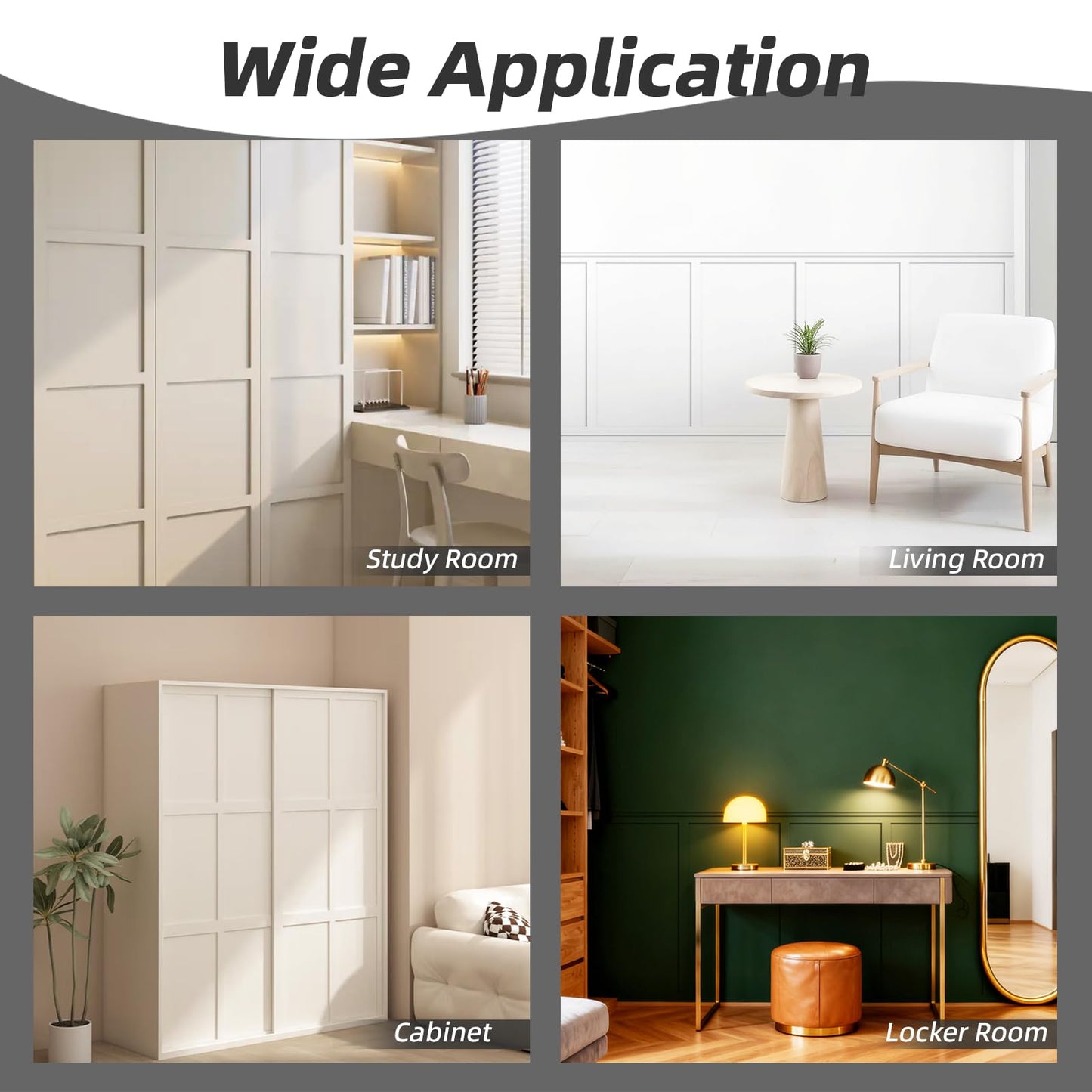 Art3dwallpanels White Primed Wainscoting Kit Premade Board and Batten Paintable Molding Trim Covers 120 x 43.5 Inch Accent Wall Panel for Kitchen Bedroom Living Room Home Decor with Edge Strip