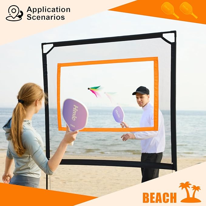 Portable Paddle Game with Net - Similar to Badminton, Tennis and Pickleball Set - Indoor & Outdoor Play Fun and Friendly Backyard Games for Family