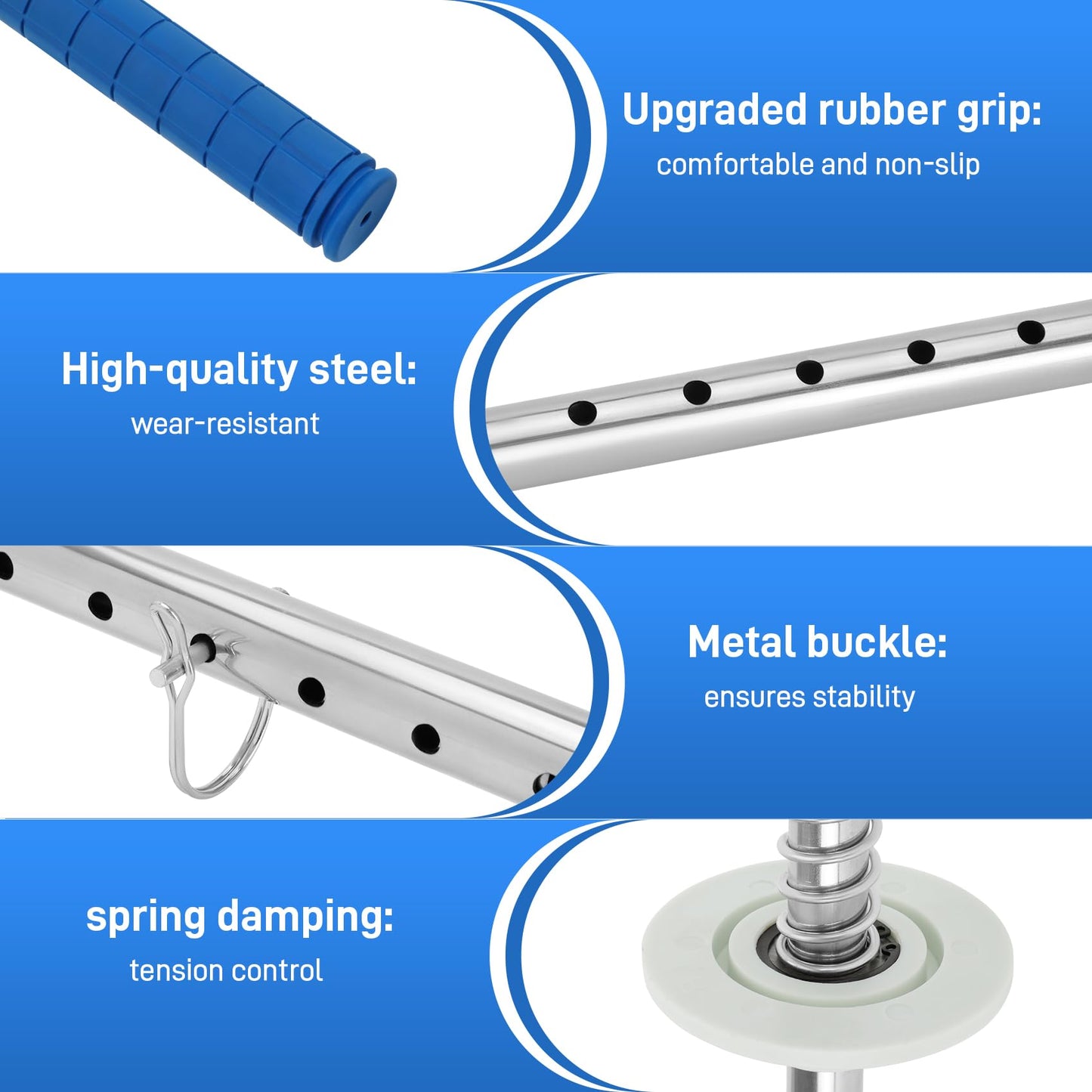6-Pack Heavy Duty Stretch Film Dispenser Pole Holder - 48 Inch Extra Long Handle for Pallet Wrapping - Fits 12" to 24" Rolls with 2" to 3" Core - Industrial Grade Stretch Wrap