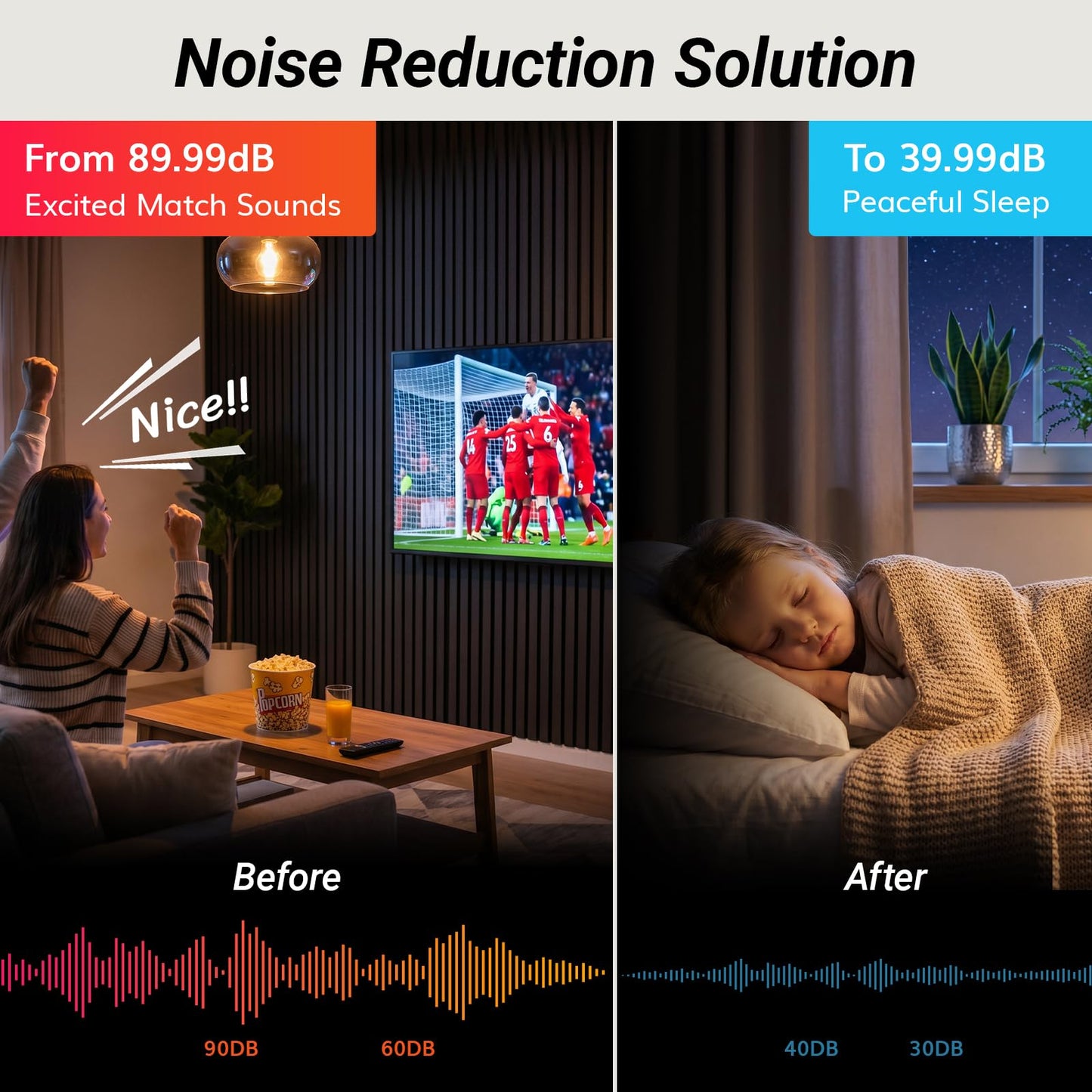 TONOR Dual-Layer Thickened Acoustic Wall Panels Self Adhesive, 4 pack 47.2"x23.6"x0.72" High Density Large Sound Proof Panels for Walls, Peel and Stick Wall Panels for Interior Wall Décor, Black
