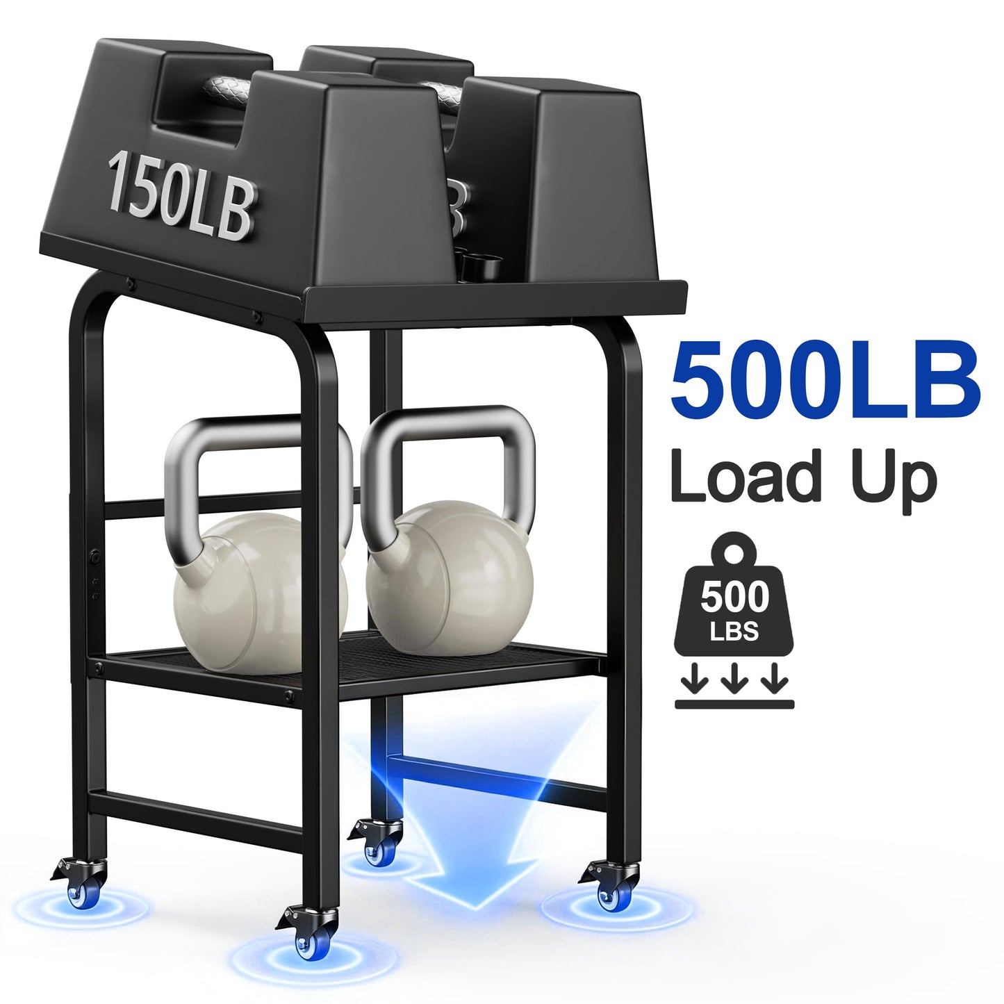Dumbbell Stand Fits For Adjustable Weights Dumbbell Rack With Wheels 500lbs Loading（Rack Only）