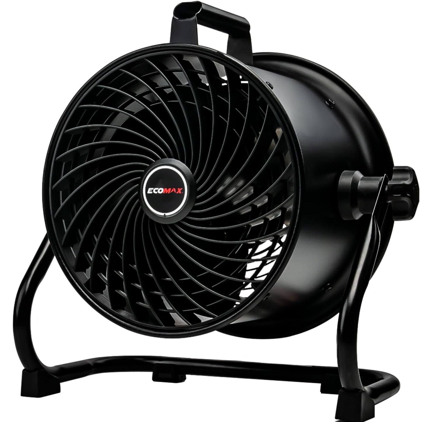 ECOMAX 10-Inch Drum Fan, 900CFM 3-Speed Industrial Floor Fan with 360° Tilt Head, 85W 120V Aluminum Blade Shop Fan for Garage Workshop Basement Patio, UL Certified, 8.6 LBS