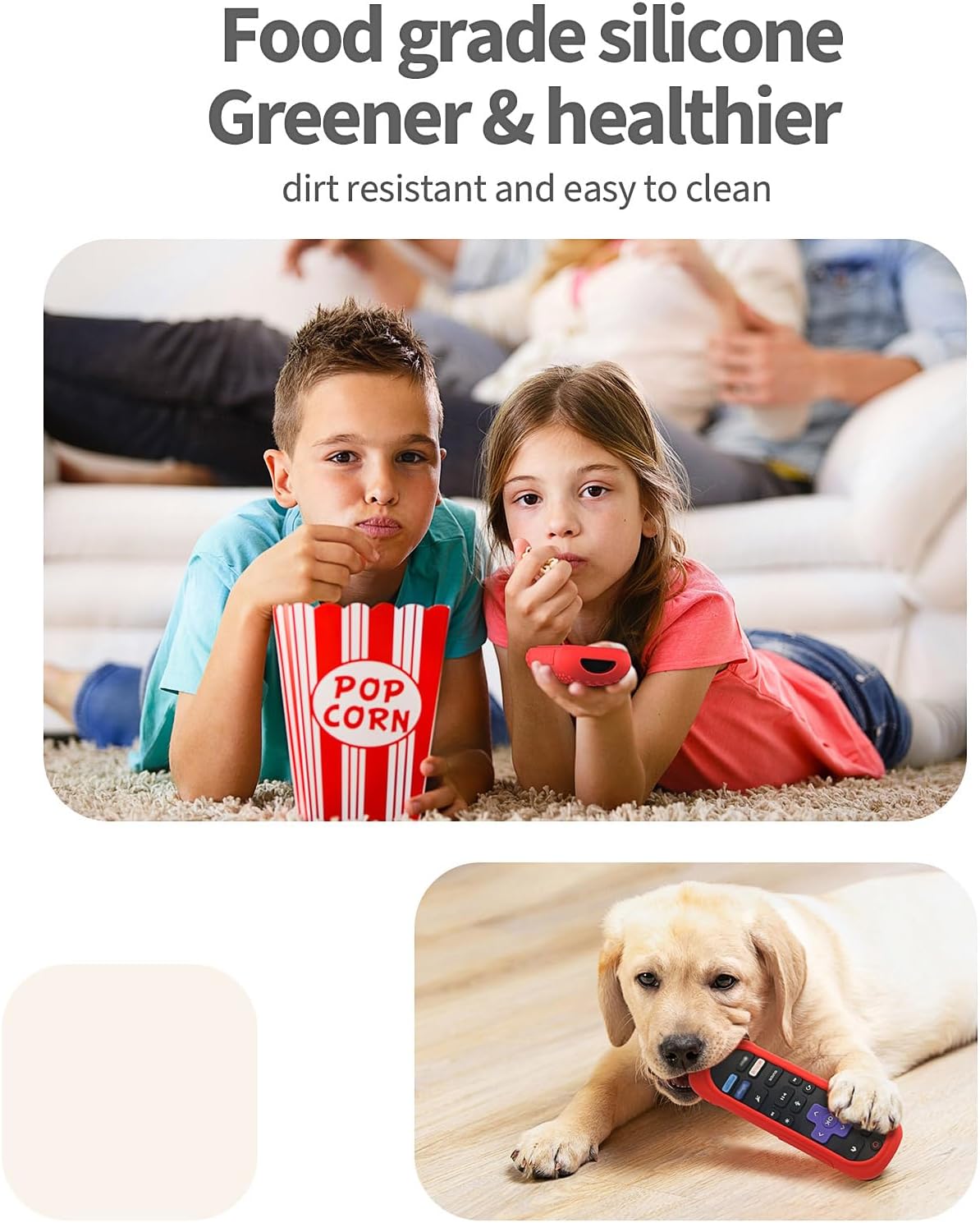 DUOLAXMENG Silicone Case Cover for TCL/Hisense/Roku Streaming TV Stick Remote - Shockproof Washable Remote Cover Pink