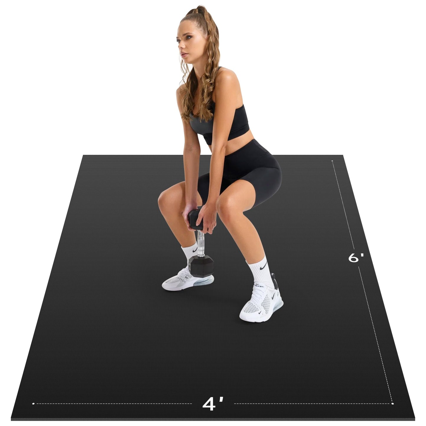 Cybstrax Extra Large Exercise Mat, 10’ x 6'/ 8’ x 6’/ 7’ x 5’/ 6’ x 4’- 7MM Thick Workout Mat for Home Gym, High-Density Gym Mat for Home Gym Floor, Non Slip Large Yoga Mat