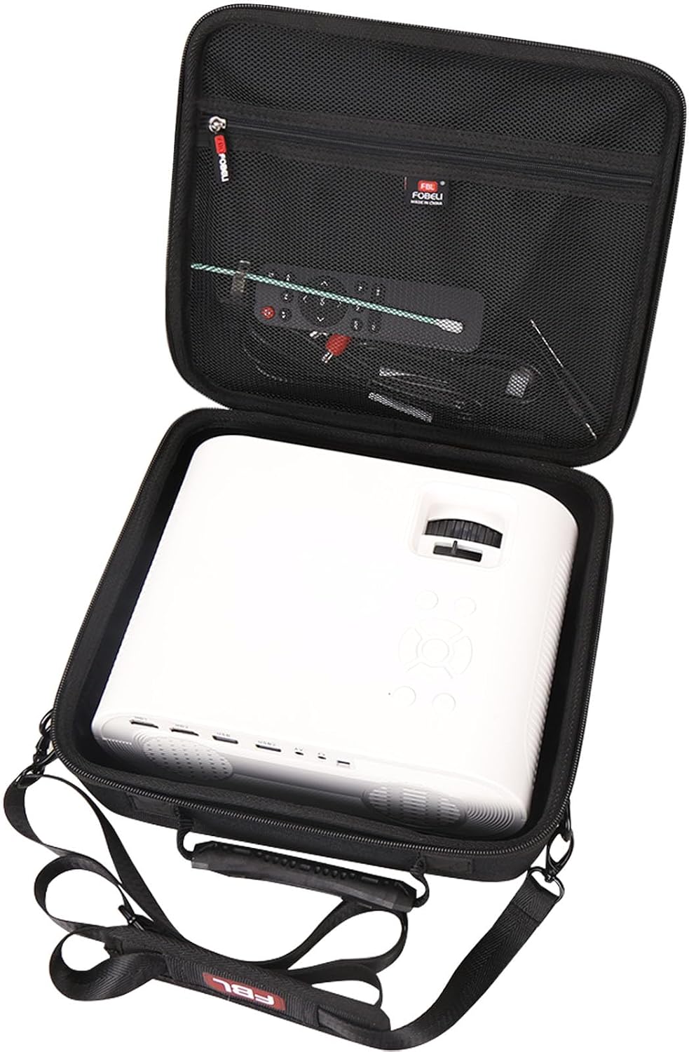 C10 10.8x10x4.1 Inches, FBLFOBELI Hard Carrying Projector Case Compatible with HOMPOW Mini Projector, Fits Most Major