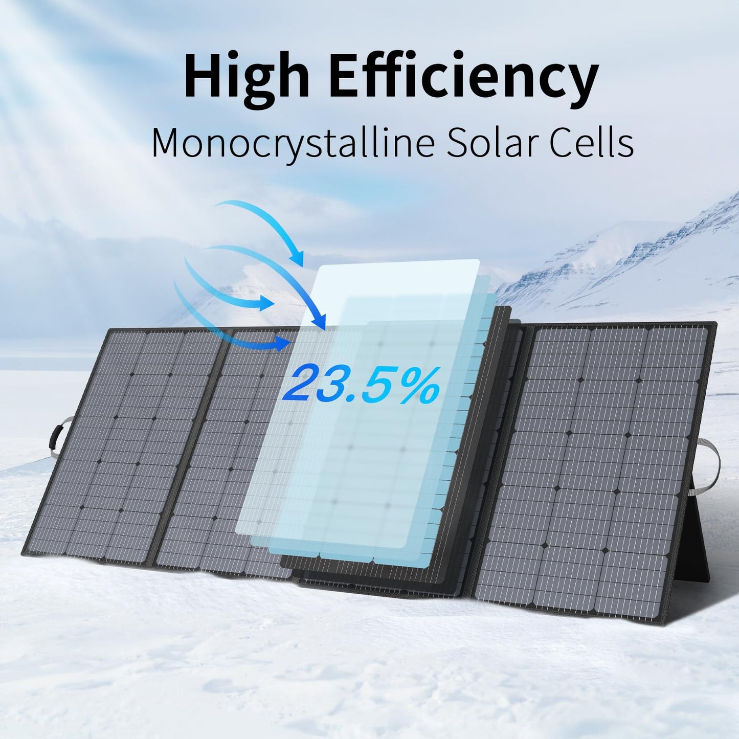 400W Portable Solar Panel, Lightweight Foldable Solar Panels Complete with an Adjustable Kickstand, IP67 Waterproof Solar Charger for Outdoor Camping, Portable Power Station, Motorhome, RV