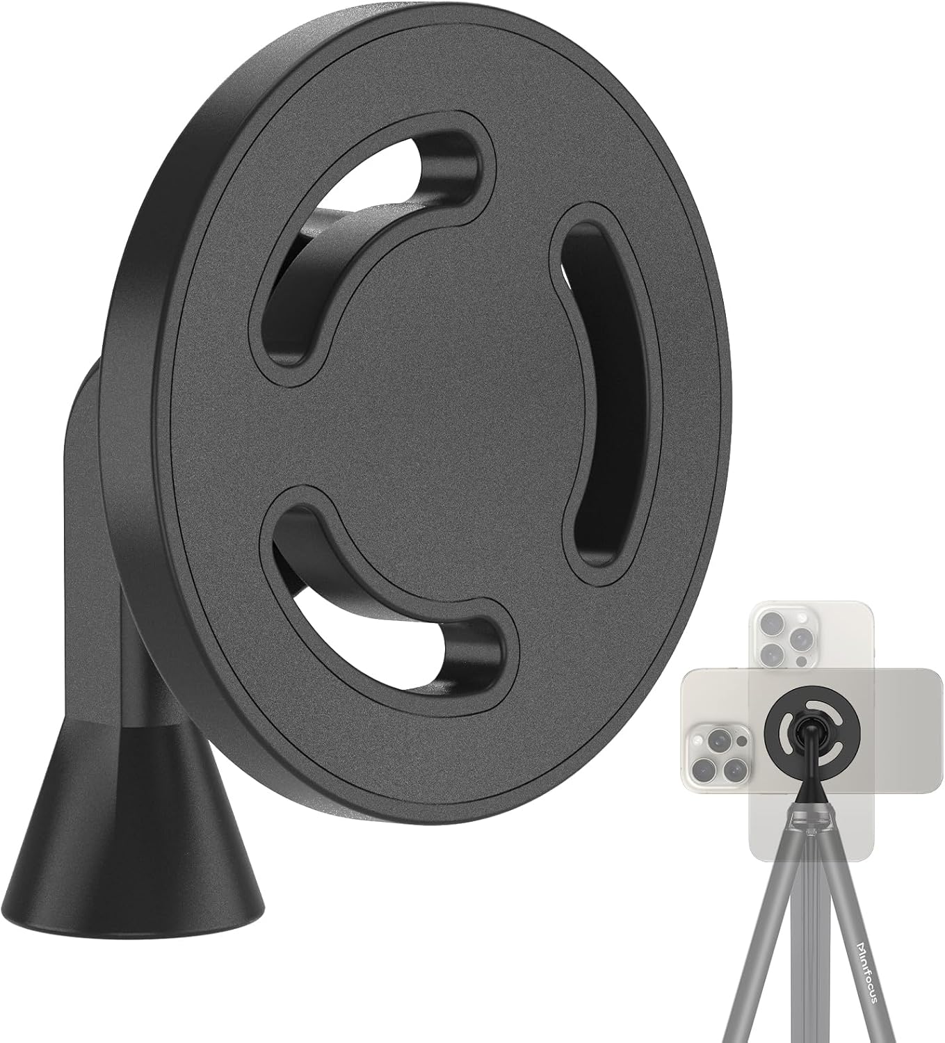 MINIFOCUS 1/4"-20 17/16/15/14/13 Magnetic Phone Tripod Mount Adapter with Screw Hole, Compatible with Magsafe