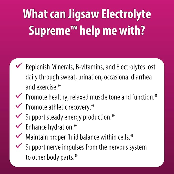 Jigsaw Health Electrolyte Supreme | Broad Spectrum of Electrolytes + Trace Minerals | Berry-Licious Flavor | 60 Servings (Jar)