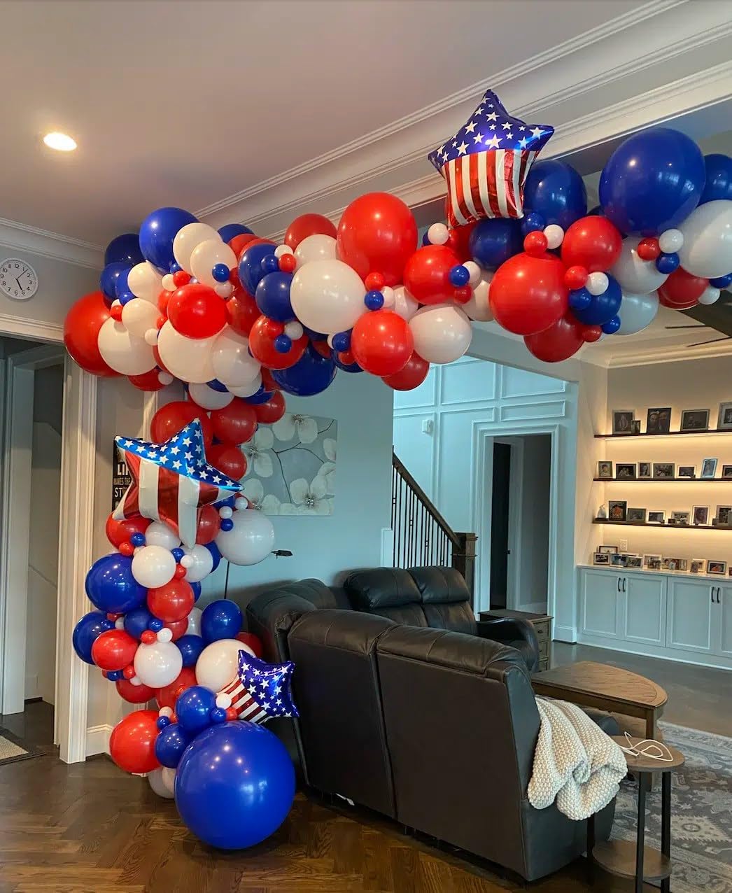 Voircoloria 130-Piece Red, White & Blue Latex Balloon Set - Perfect for Birthday, Graduation & 4th of July Celebrations