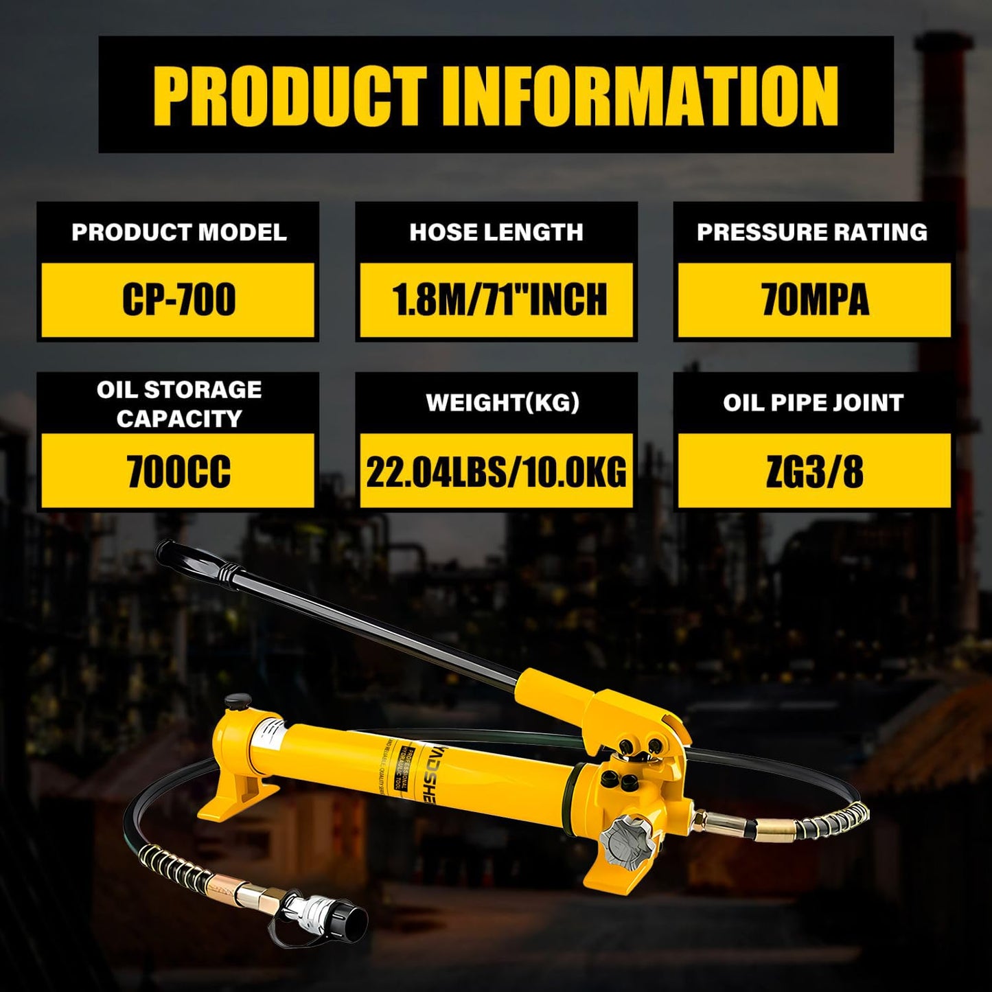 HYADSHEN 30 ton Hydraulic Cylinder Jack Sets Porta Power Ram Jack Kit with CP-700 Hydraulic Hand Pump, 2” Stroke Hydraulic Cylinder Jack Single Acting Lifting Cylinder Retract Automatically