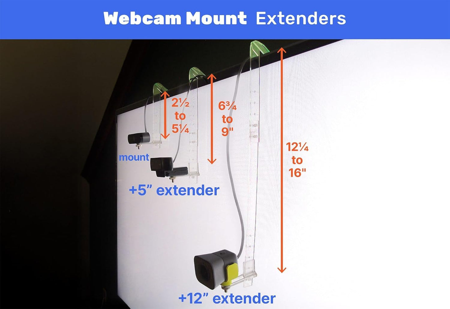 Lucky Duck Tech (5") Extender for Almost Invisible Webcam Mount