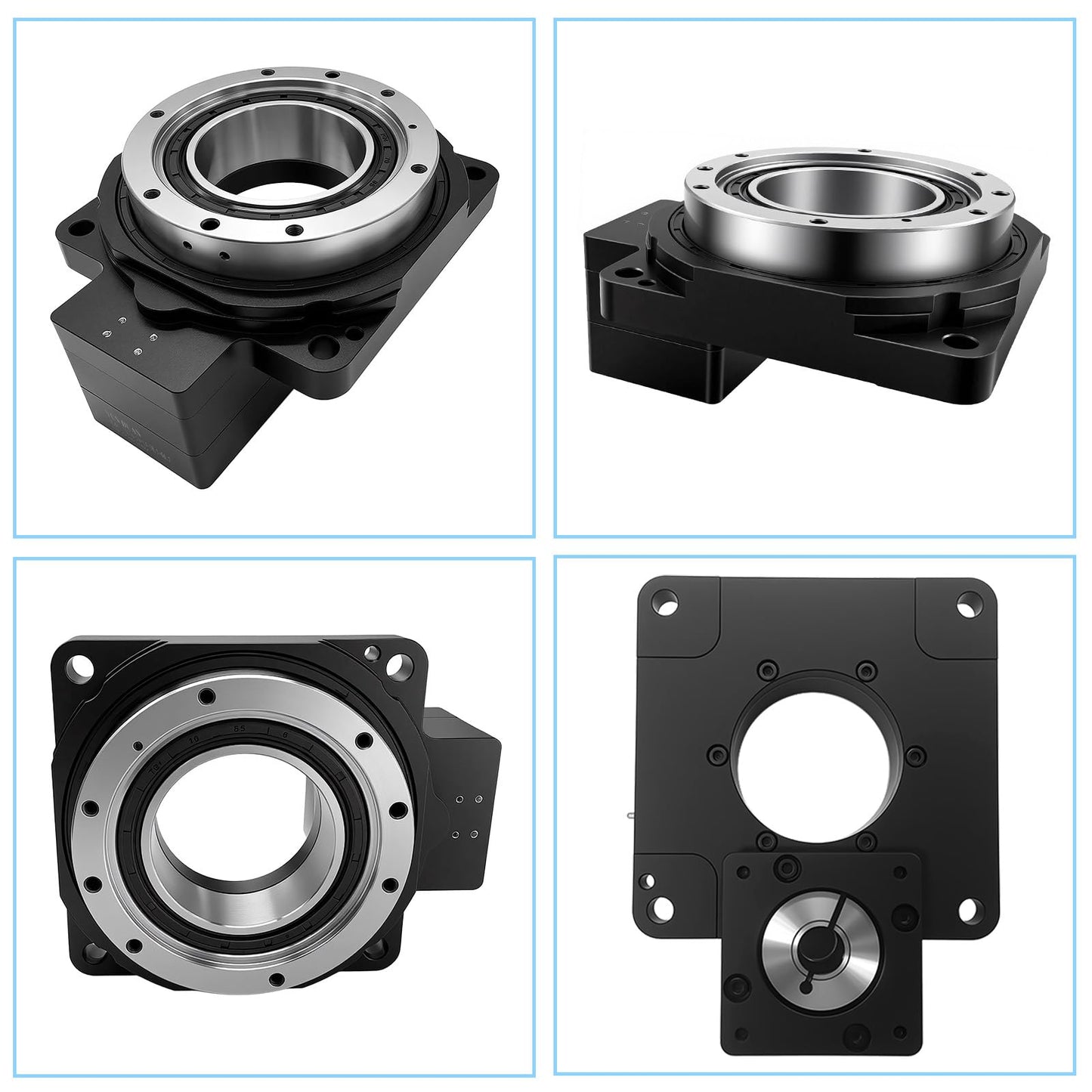 Hollow Rotating Platform 130mm 10:1 Ratio with 3Nm Integrated NEMA23 57mm Closed Loop Stepper Motor Driver Kit 45kg Load High Precision ≤1 Arcmin Speed Reducer for Automation Indexing Table Robotic