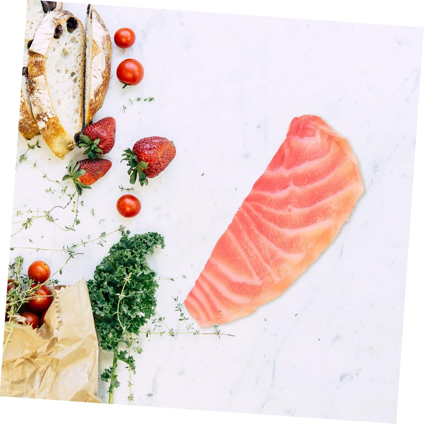 KESYOO Lifelike Salmon Slice Model Realistic Simulation Fish Decoration for Photography Props Early Education Food