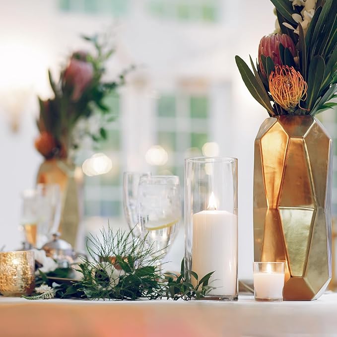 Dripless 3x4 3x6 3x8 Inch White Pillar Candles Unscented Long Lasting Large Cylinder Column Candles for Home Dinner Table Decor Power Outage Emergency