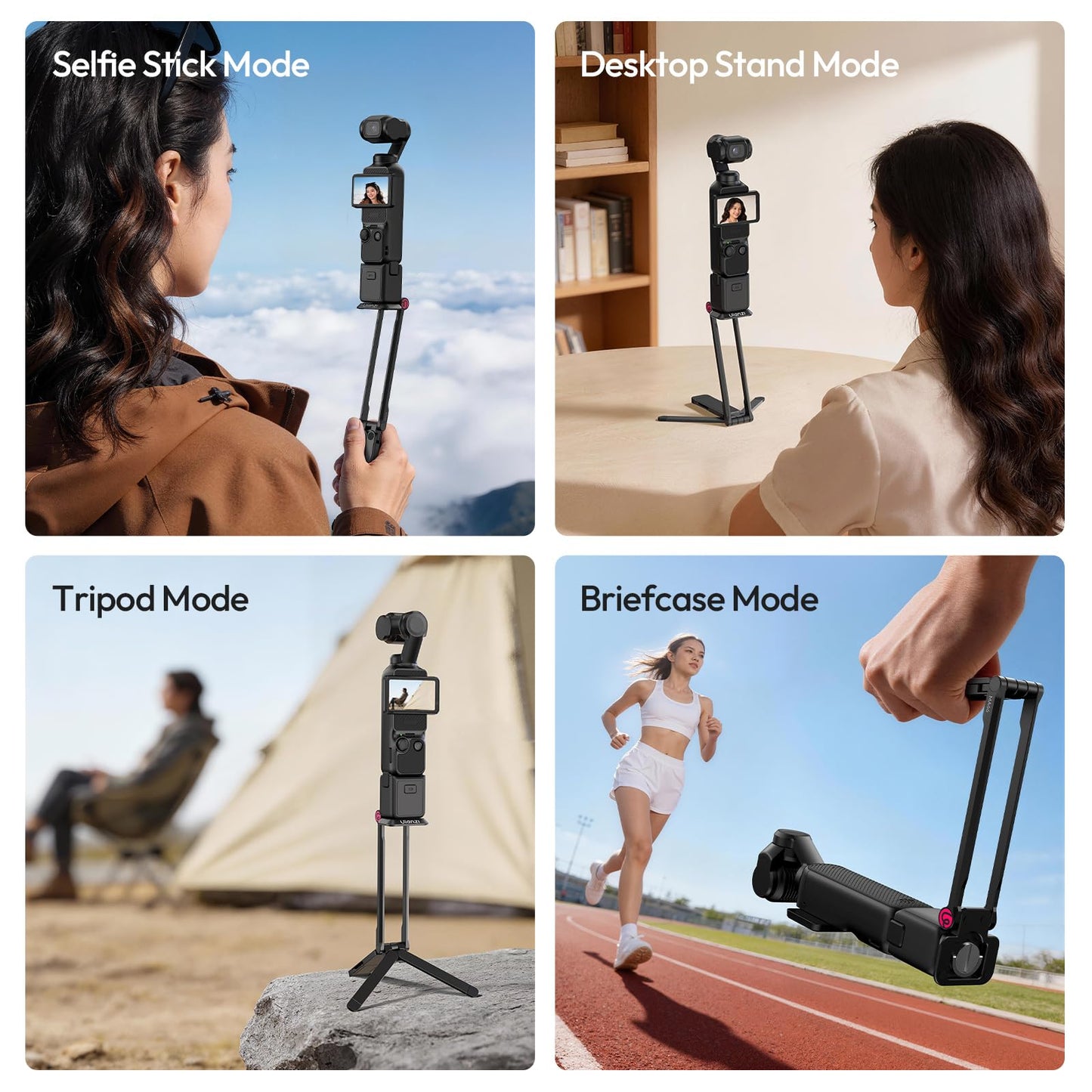 ULANZI MA66 Camera Tripod Compatible with DJI OSMO Pocket 3/Pocket 4,Quick Release Camera Stand with 1/4 Mount,Uka & Arca-Swiss Magnetic Foldable Selfie Stick,Mantis Hook Stand for Desktop Video Live