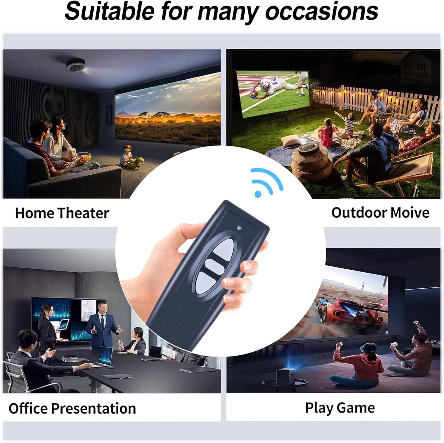 RETROSUN New Replacement Remote Control Compatible with VIVOHOME Motorized Projector Screen, Black