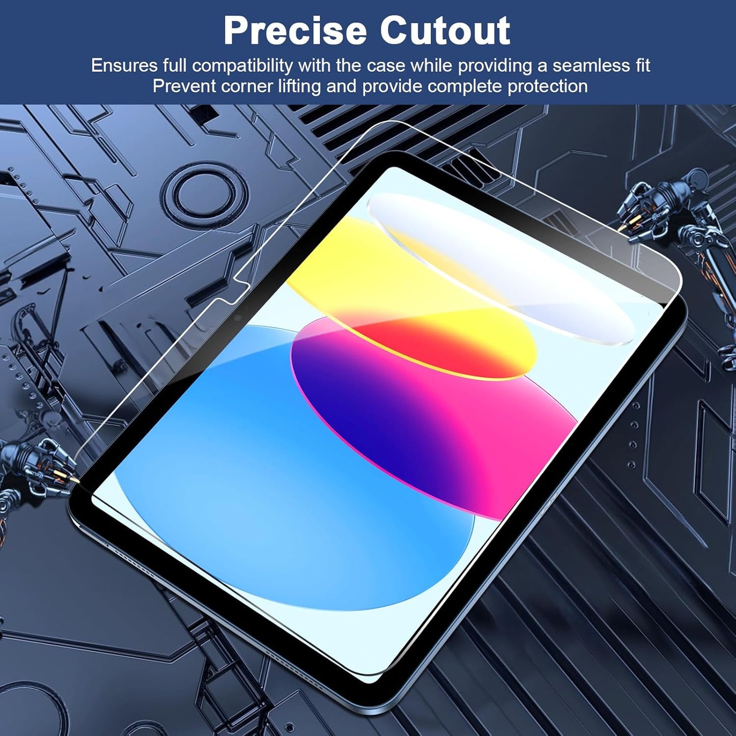 2 Pack 11th A16 2025 10th 10.9 Inch 2022, 9H Screen Protector for iPad & Generation Ultra Sensitive Case Friendly HD