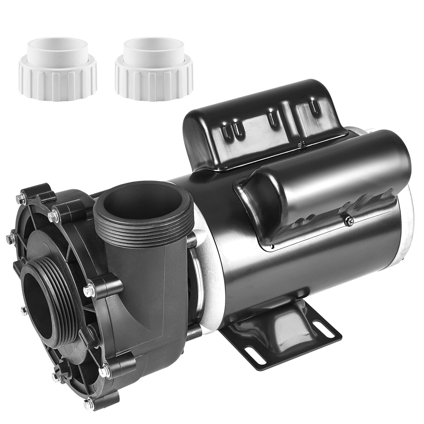 VEVOR 2 Speed SPA Pump, 48-Frame, AC 110-120V Hot Tub SPA Pump, 1.5 HP / 150 GPM / 42.65 ft High Speed or 0.46 HP / 70 GPM / 9.18 ft Low Speed, 2'' Port 90° Rotational Interface for Hot Tub