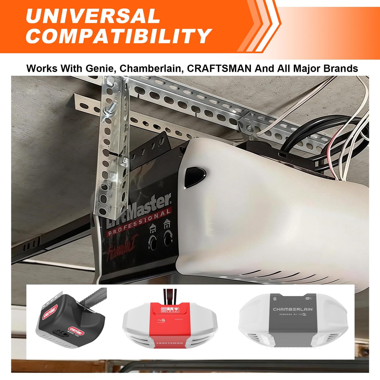 Yuleimy Universal Garage Door Opener Hanging Kit, Heavy Duty Galvanized Steel Ceiling Mounting Bracket for Motor Base, Compatible with Genie, Chamberlain & Craftsman