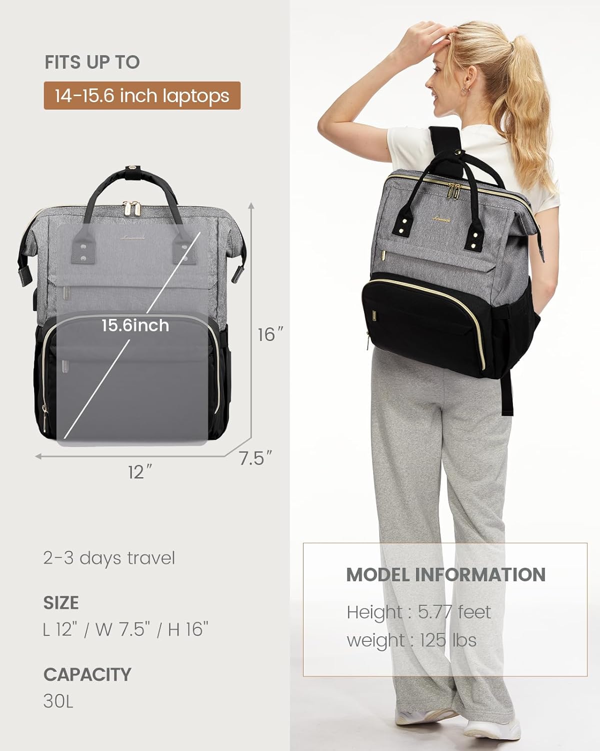 Backpack Backpacks Backpack 15.6-Inch LOVEVOOK Laptop for Women, Fashion Computer Purse, School Student Bookbag