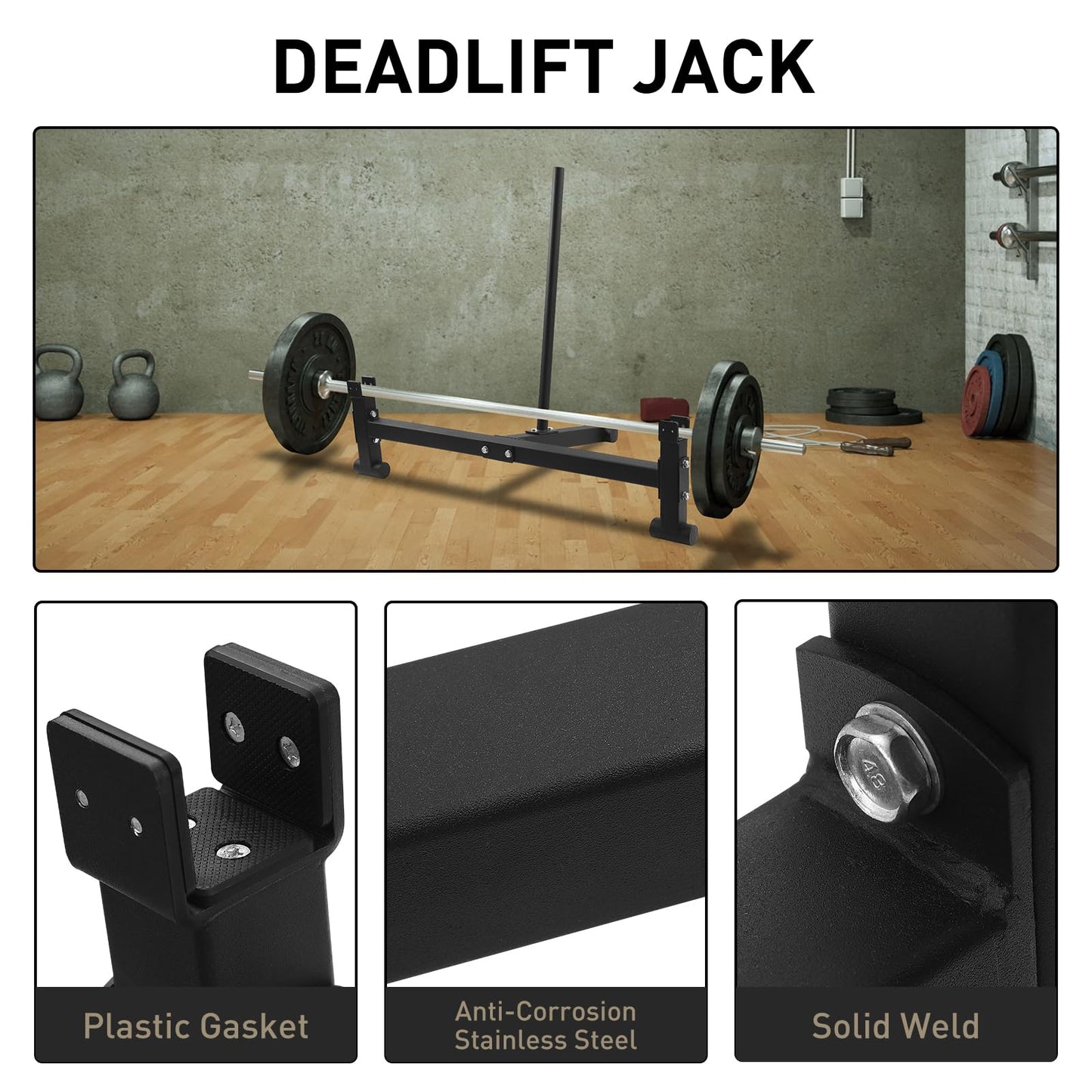WYGVNR Heavy Duty Deadlift Barbell Jack Weight Lifting Olympic Barbell Changing Weight Plates for Deadlifting, Powerlifting, and Weightlifting - 900lb Capacity