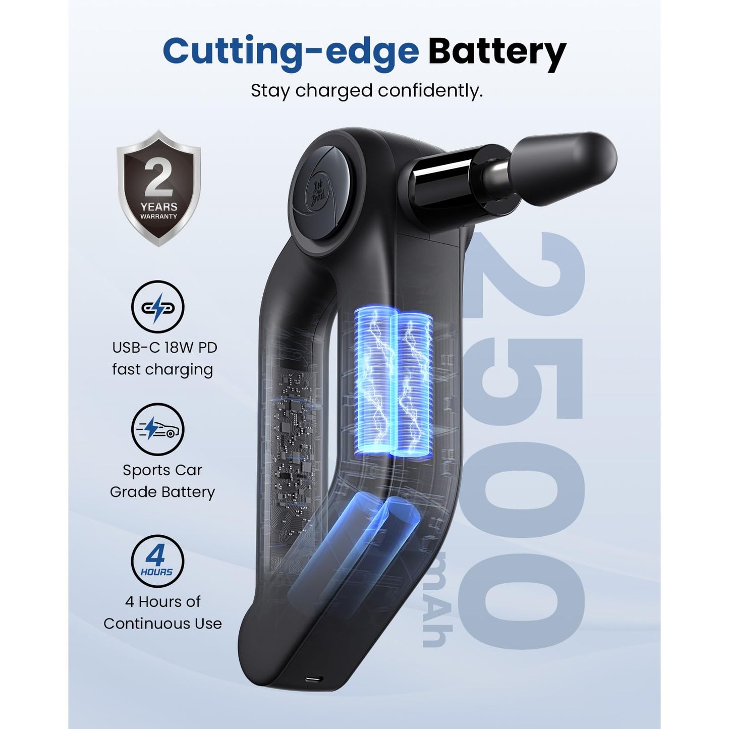 BOB AND BRAD D5 Pro Massage Gun with 13mm Amplitude, FSA-HSA Eligible, Professional Deep Tissue Percussion Massage Gun, Ergonomic D-Handle for Effortless Muscle Pain Relief, Fathers Day Dad Gifts