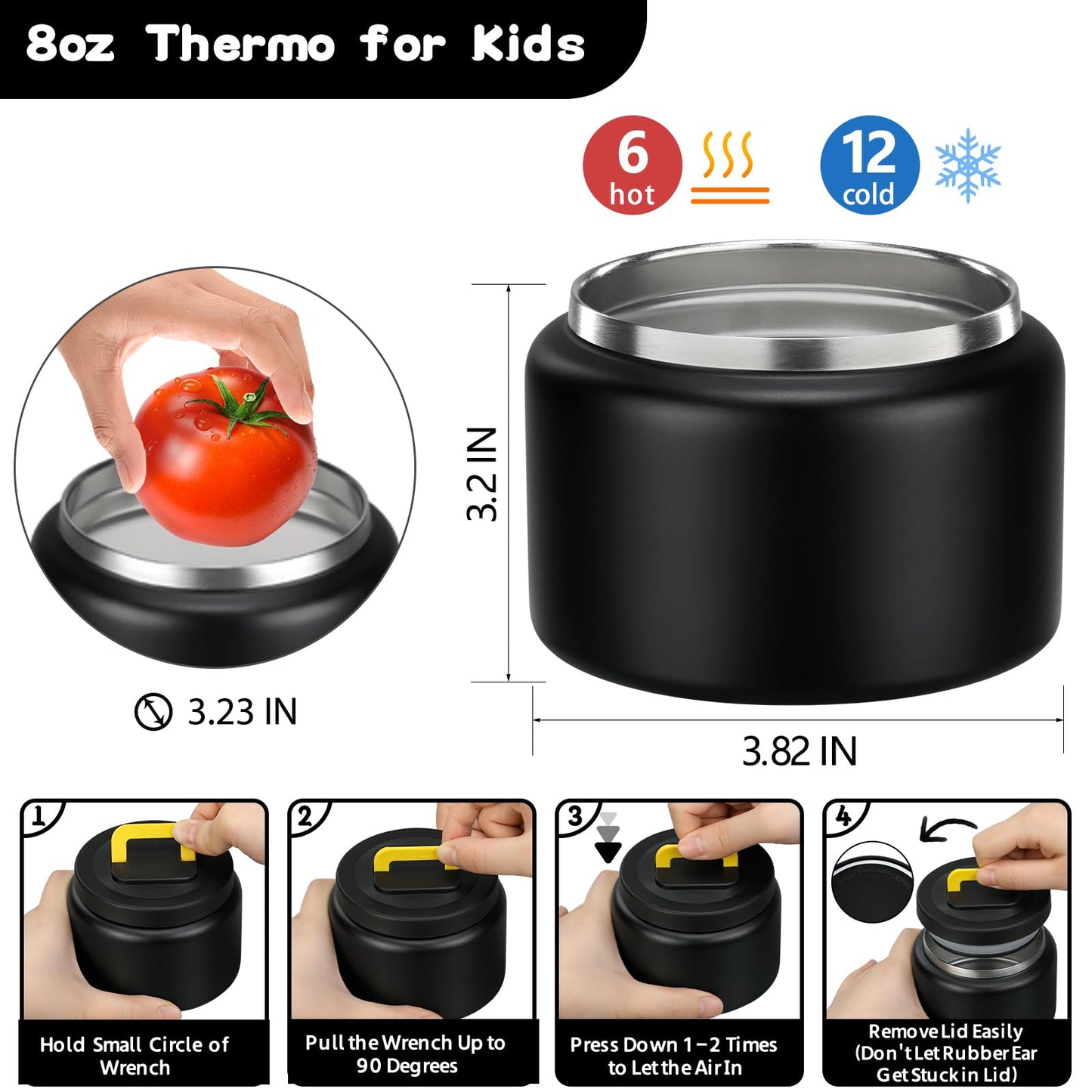 MAISON HUIS Bento Lunch Box with 8oz Soup Thermo, 5-Compartment Leak-Proof Container, Thermo Hot Food Jar and Insulated Lunch Bag, BPA Free,Travel, School