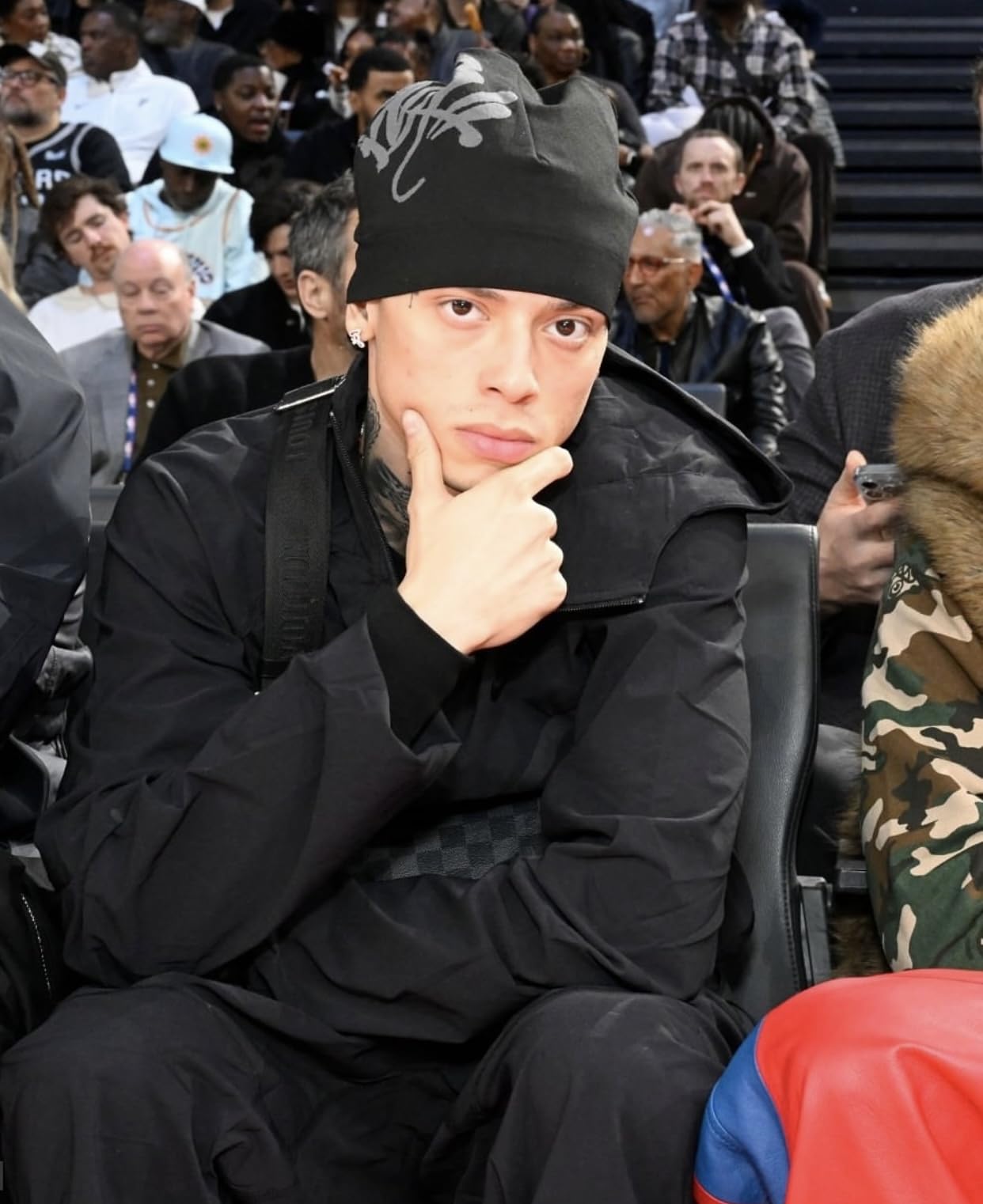 Syna World New Season Quality Skully Cap, Central CEE Beanie Running Hat - Black & Grey - synaworld