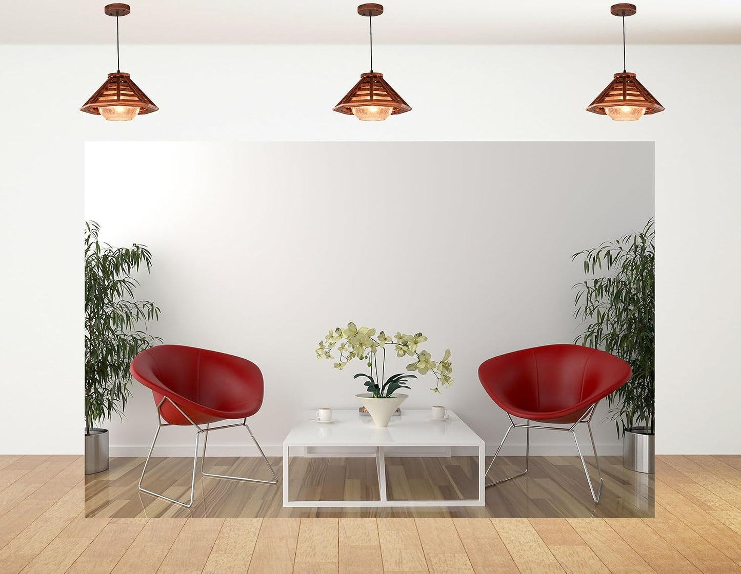 KeyWork 9x6ft Modern Red Accent Chairs Backdrop Contemporary Interior Photography Background for Minimalist Party