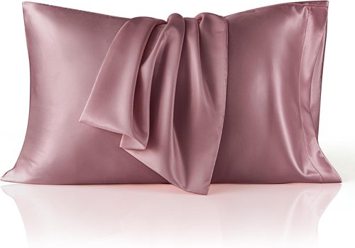 Bedsure Satin Pillowcase - Silky Soft Pillowcases for Hair & Skin, Queen Size, Nostalgia Rose, 20x30 Inches, 2 Pack