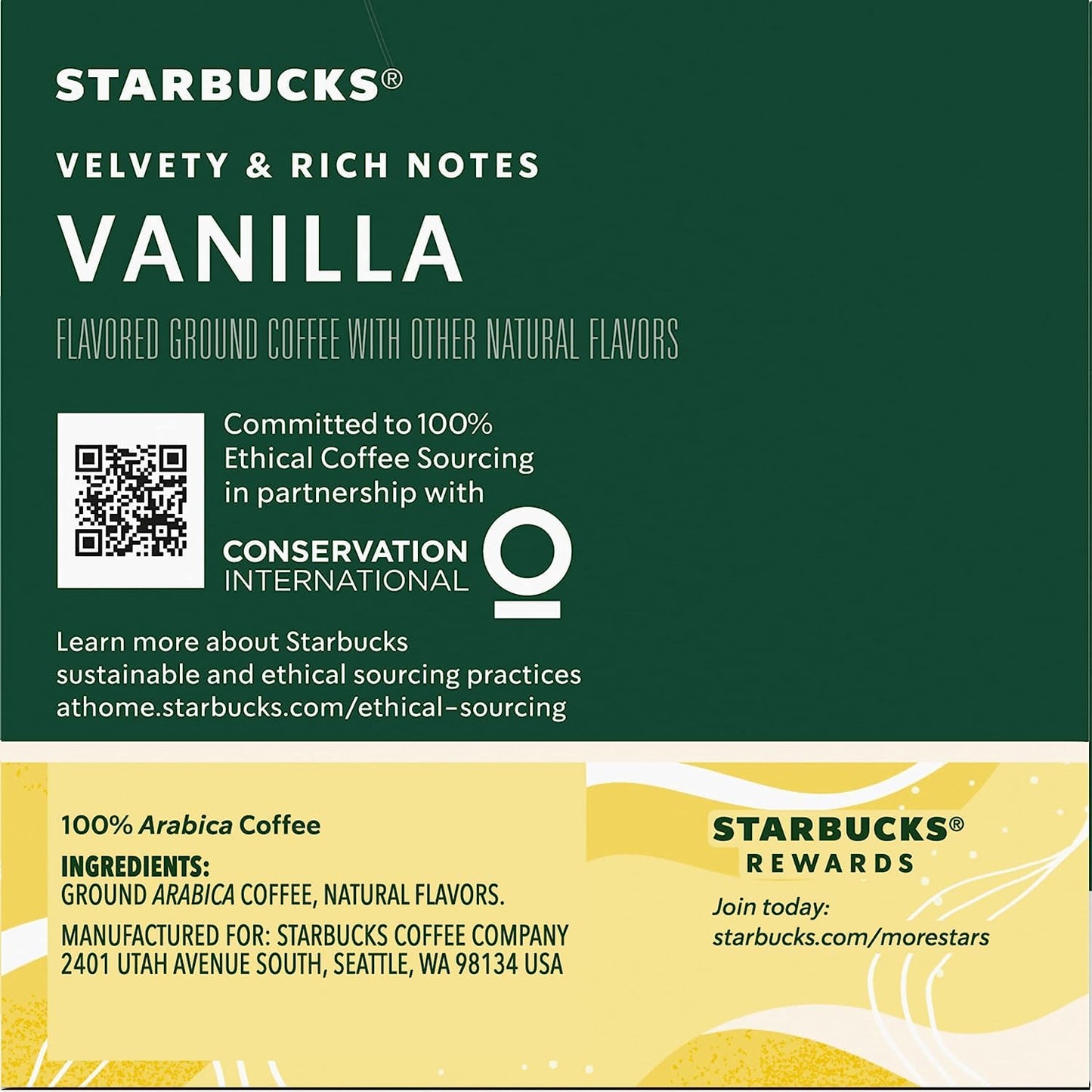 Starbucks K-Cup Pods - Vanilla Flavored Coffee Without Artificial Flavors | 40 Count (4 Boxes)