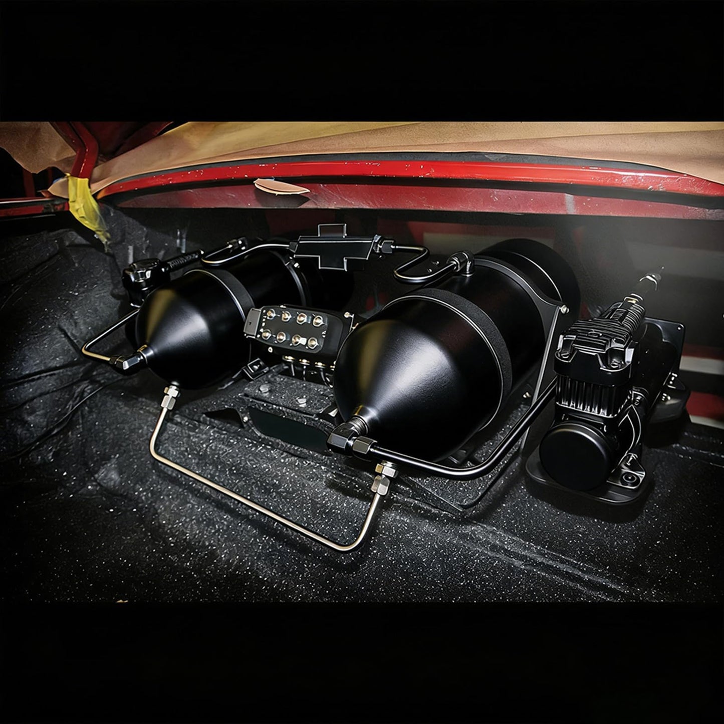 ZHSYMX Air 4.2 Gallon (18 Liter) 6 Ports Seamless Aluminum Air Tank for Air Ride Suspension Car Train Truck Horn Black