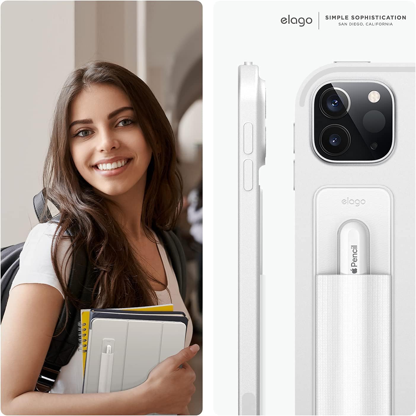 elago (1st 2nd Pencil Holder Compatible With Apple Pencil Pro & Generation) and USB-C - Strong Adhesive Sleeve, PU