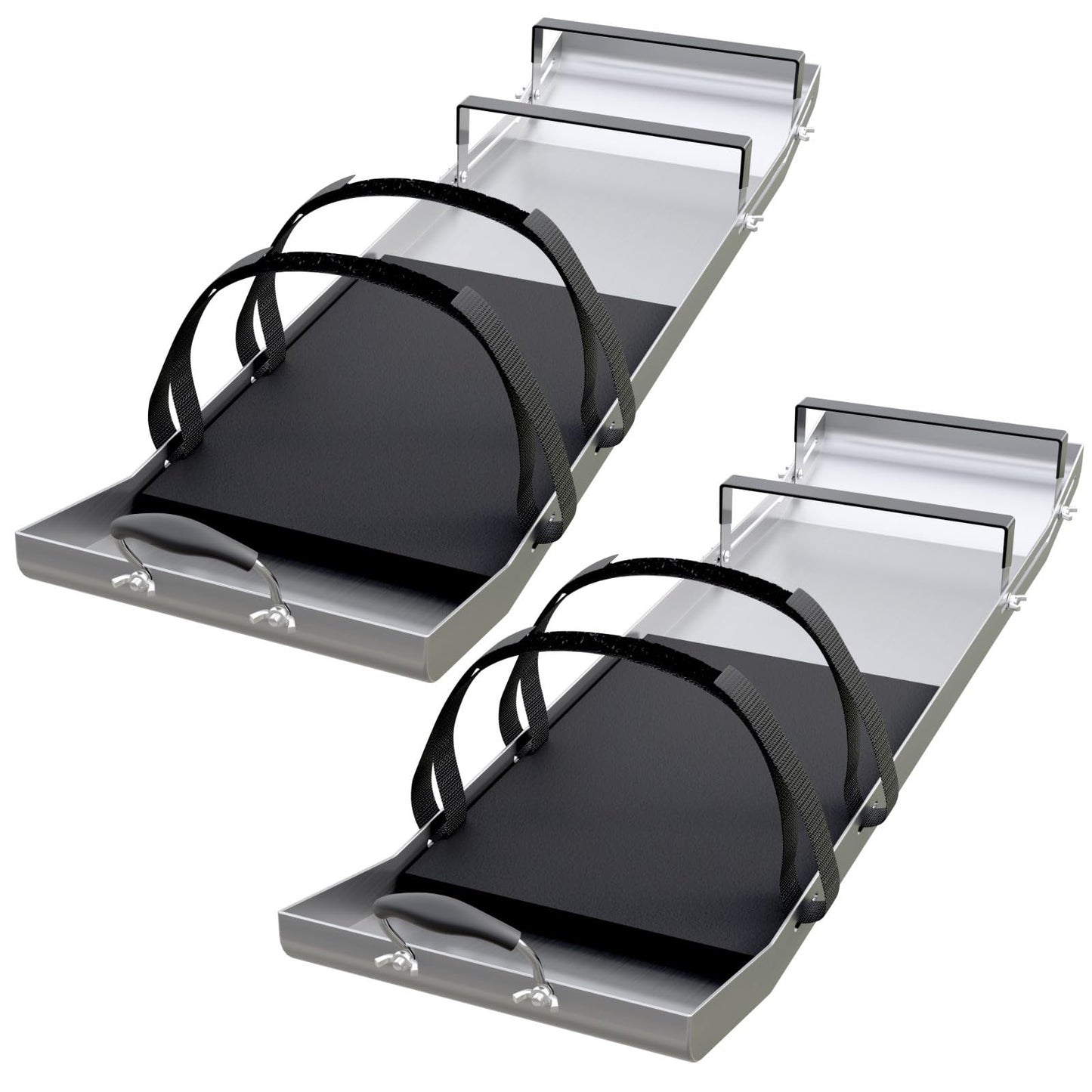 cernzard 1 Pair Concrete Knee Board Sliders, Concrete Finishing Tools Stainles with Adjustable Strap/Moving Foam Sliders for Outdoor, Indoor, Stainless Steel Slider Kneeler Board for Men Construction