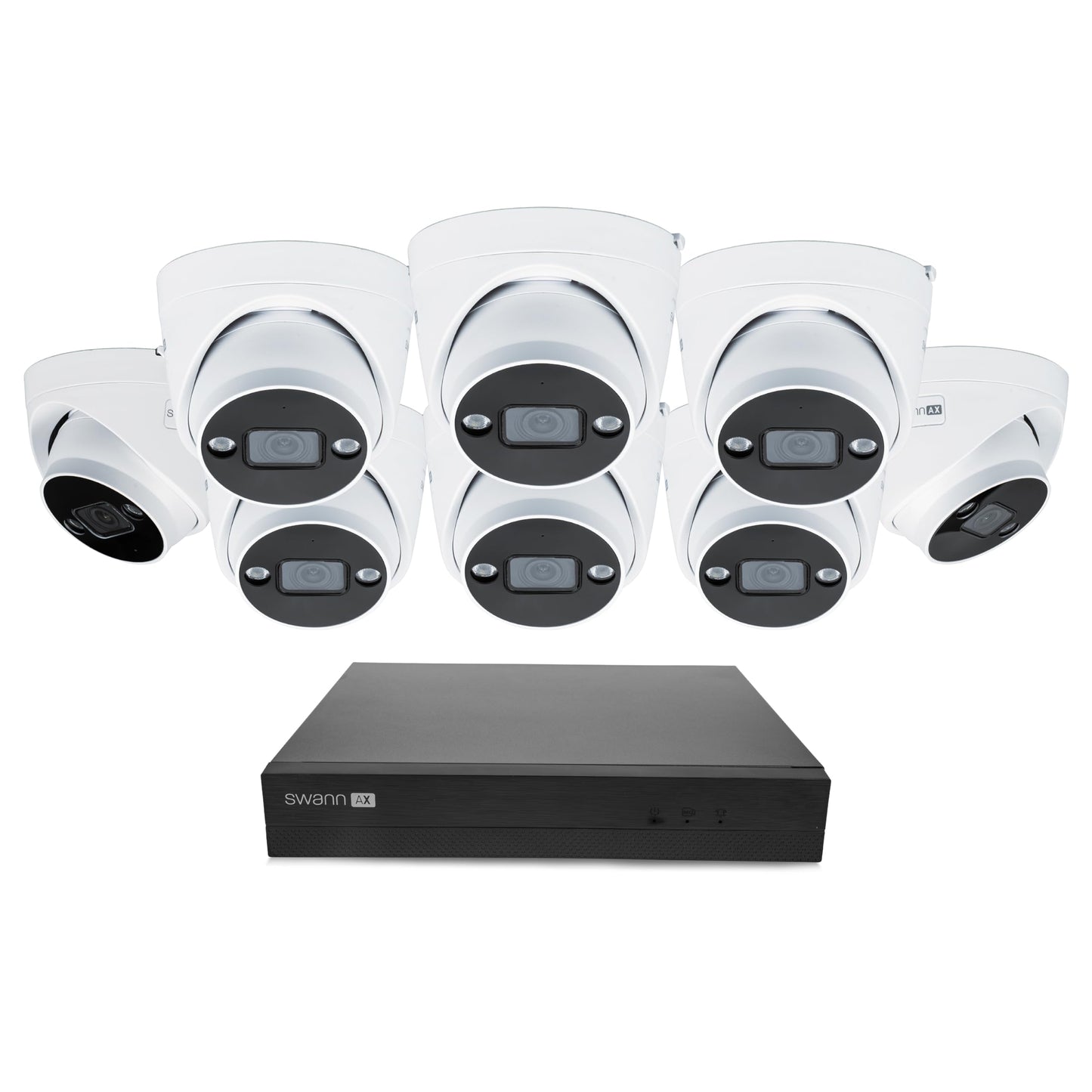 Swann AdvancedX 4K Wired NVR Security Camera System, 16 Channel with 8 Dome PoE Cameras, 2TB HDD Storage, Color Night Vision with Spotlight, Smart Video Analytics, Indoor Outdoor Business Surveillance