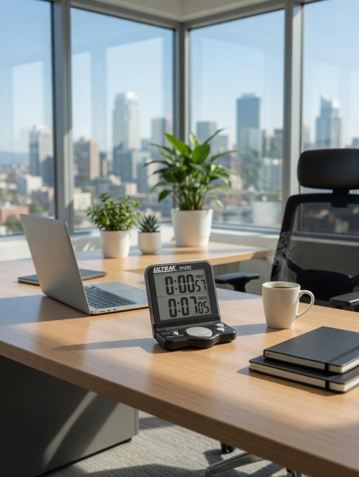 ULTRAK T-4 Jumbo Dual Timer – Large 1” Display Countdown & Count Up Timer, 24 Hour Range, Loud Alarm, Dual Memory, Wall Mount or Tabletop for Classroom, Gym, Office & Meetings