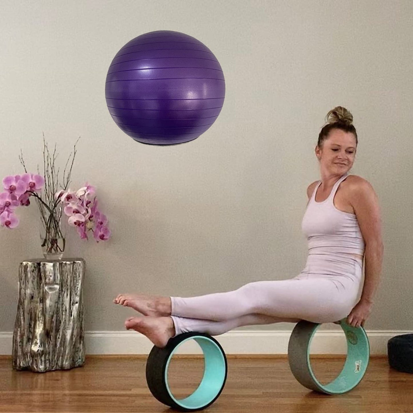 Wall Mounted Stainless Steel Exercise Ball Holder, Sturdy Yoga Ball Storage Rack, Stability ball Display Holder, for Exercise/Yoga/Stability Balls 32 cm to 86 cm (13" to 34"), With mounting screws