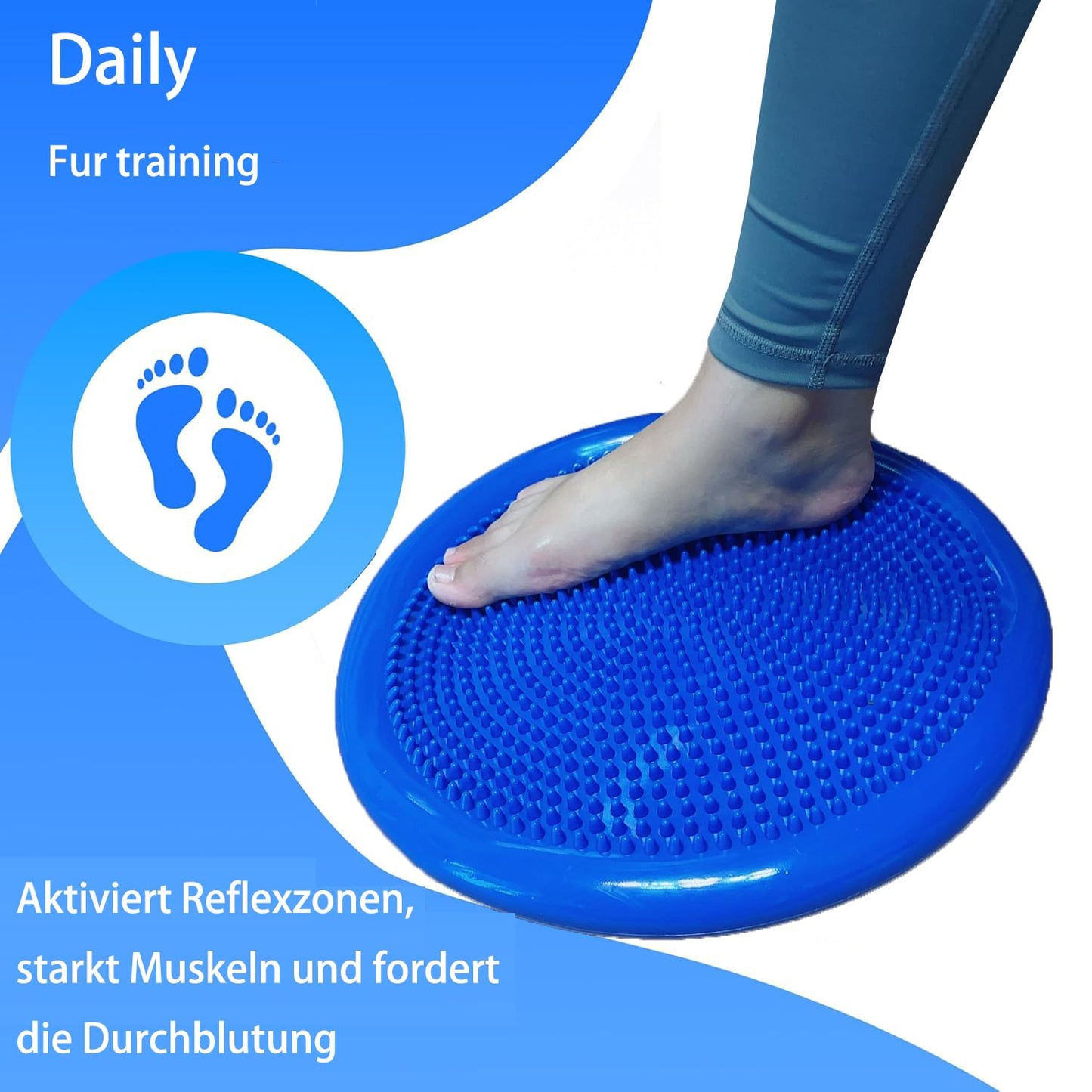 Wobble Cushion Balance Disc, Wiggle Seat for Sensory Kids, Non-slip Balance Disc with Inflation Pump for Adults Core Strength, Posture Improvement
