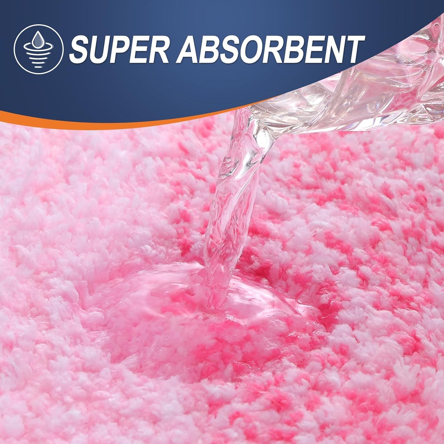 OLANLY Large Bathroom Rugs - Extra Soft Microfiber Mat 50x30 | Quick Dry, Machine Washable, Pink