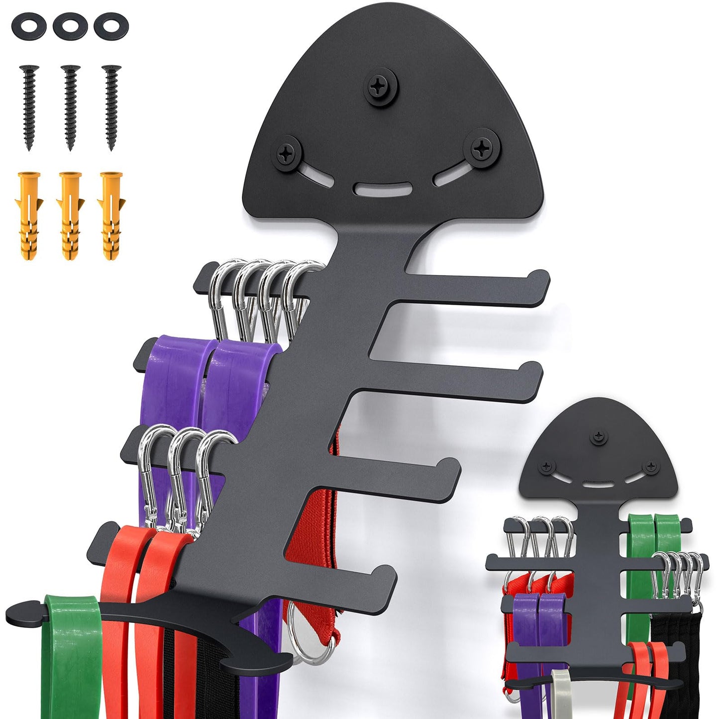 KOMOHOM Exercise Resistance Band Rack, Resistance Bands Storage Hanger Gym Equipment Organizer Rack for Pull Up Bands, Multi-Purpose Gym Equipment Storage