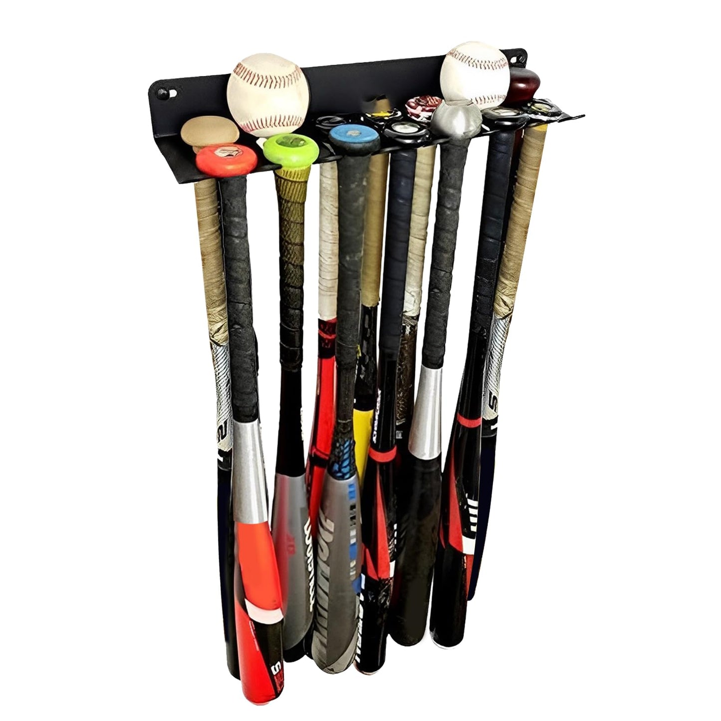 2 Pack Gym Storage Rack Wall Mount, Heavy Duty Metal Gym Organizer for Resistance Bands, Barbells, Jump Ropes & Cable Attachments, Up-Turned Hooks Prevent Slipping, Includes Screws & Anchors for Home Gym Equipment Storage