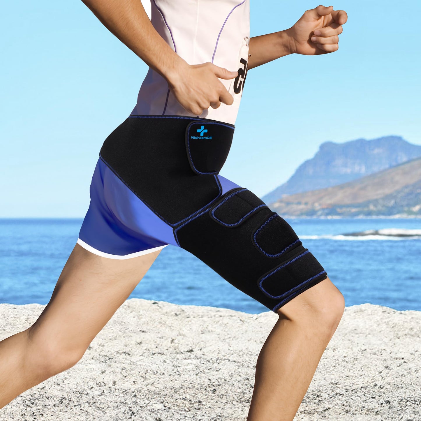 NIdreamCE Hip Brace for Sciatica Pain Relief Devices Adjustable Hamstring,Thigh,Groin Compression Wrap Sciatic Nerve Brace for Men and Women –Support for Sciatica Hip Pain Relief (Right)