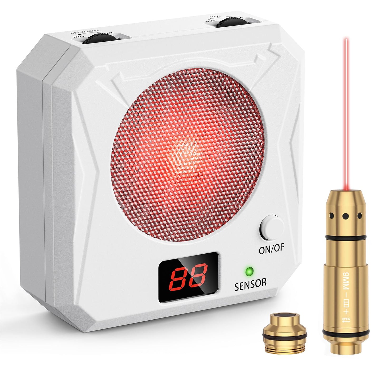 VSTRANICS 9mm Training Cartridge and Target Kit with Mute Mode Dry Fire Training System with 5 Difficulty Grade Portable Rechargeable Electronic Target for Shooting Training