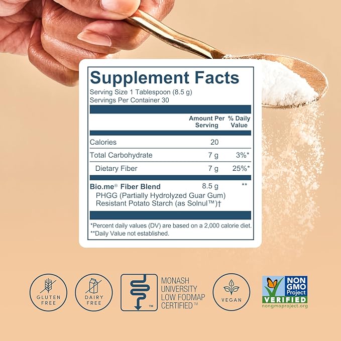 Daily Prebiotic Fiber Powder Unflavored - 7g Per Serving - Soluble & Insoluble Fiber Supplement Powder for Women & Men - Digestive Health & Gut Health - GLP-1 Friendly, Sugar Free - 30 Servings