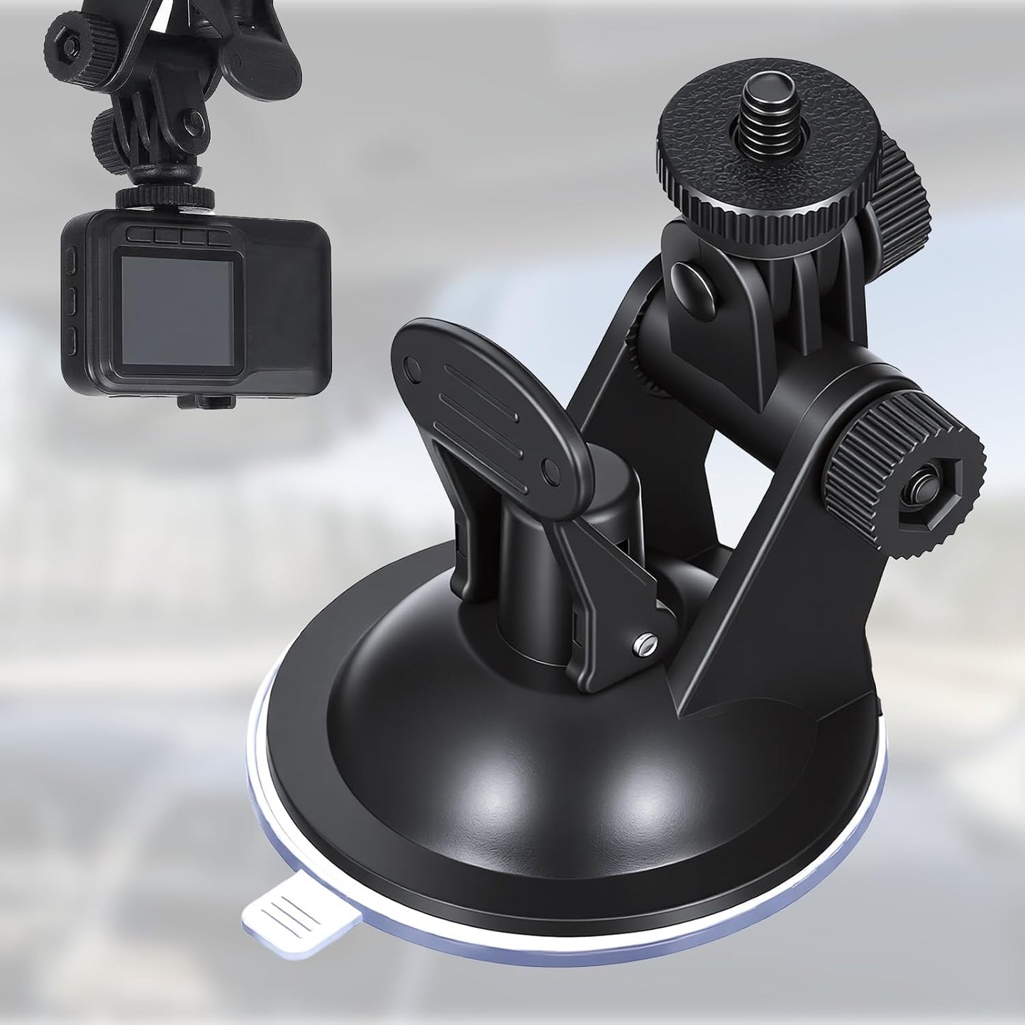 Zelphvt 2 Pack 1/4 Suction Cup Mount Car Camera Mount Dash Cam Suction Cup Mounts with Screw Dash Cam Holder Windshield