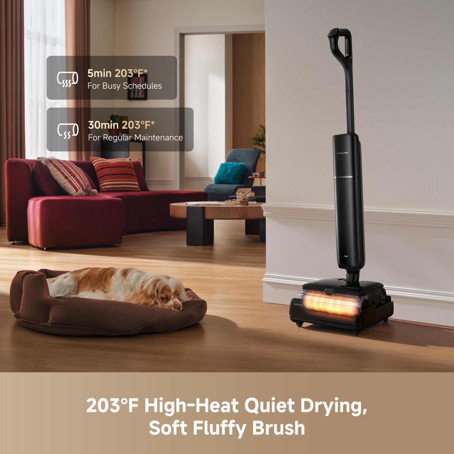 DREAME Aero Pro Steam Wet Dry Vacuum Mop, 392℉ Steam Cleaning, 28kPa Suction, 3.88in Ultra-Slim Vacuum Mop Combo, 0 Hair Tangle for Pet Owner, Heated Brush Wash, Hot Air Drying, Up to 70min Runtime