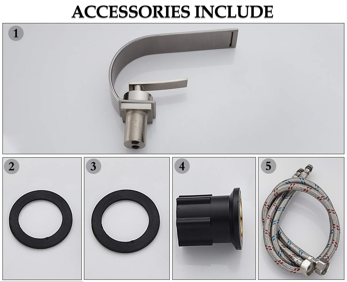 becola Modern Bathroom Faucet, Low Arc Brass Ceramic Valve Vanity Single Hole Bathroom Sink Faucet, Touch On Single Handle Hot and Cold Water Mixer Tap - Brushed Nickel