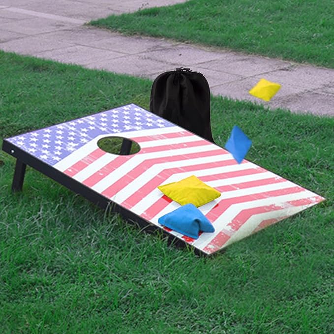 Set of 8 Regulation Cornhole Bags Double Sided, Weather Resistant Bean Bags for Cornhole Toss Game, Corn Hole Beans Bags with Tote Bag