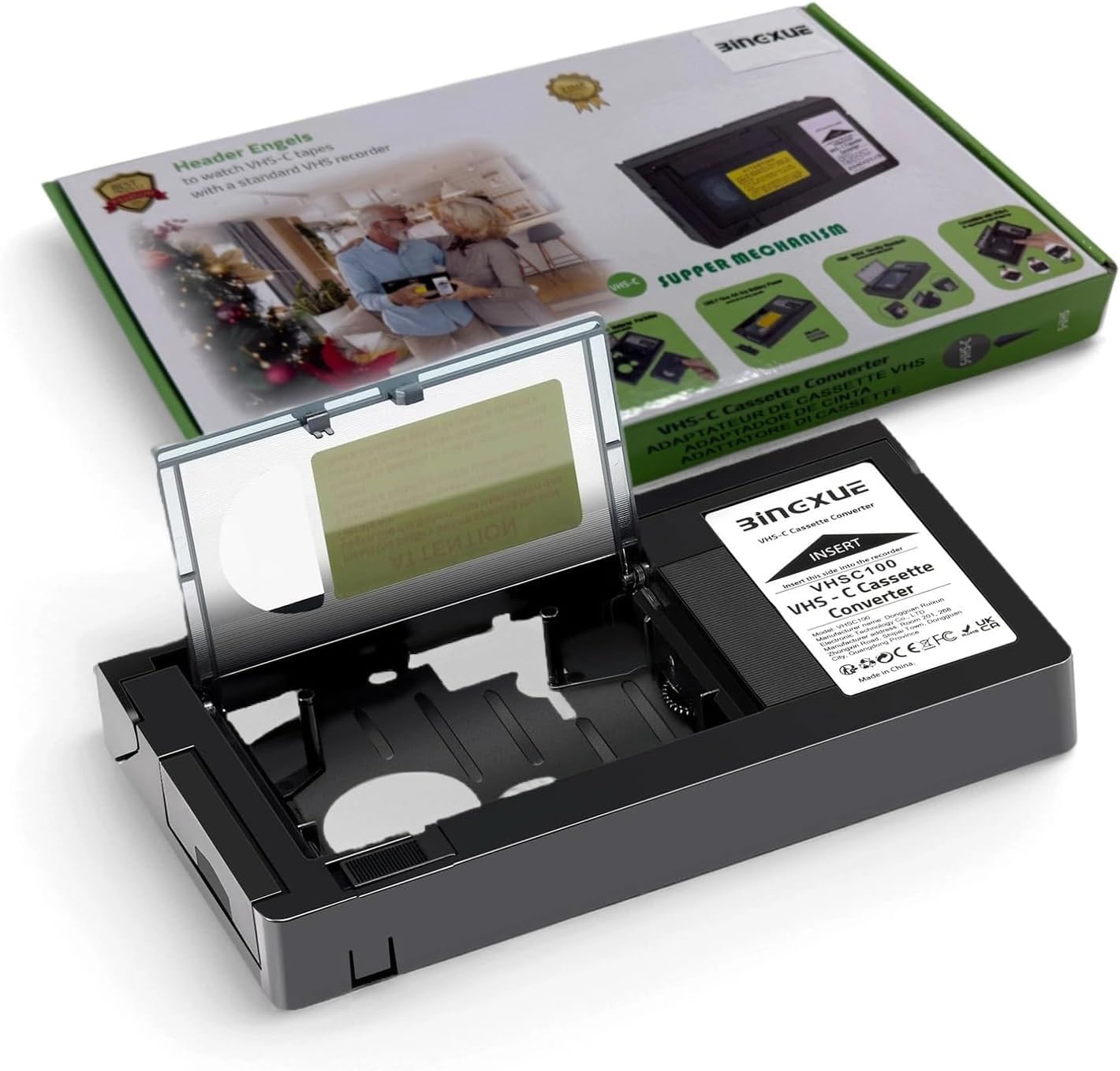Bingxue 2026 Cassette 12mm Cassette Updated VHS C Adapter, SVHS VHS-C to VHSC, VHSC Tapes Camcorders Motorized for VCR