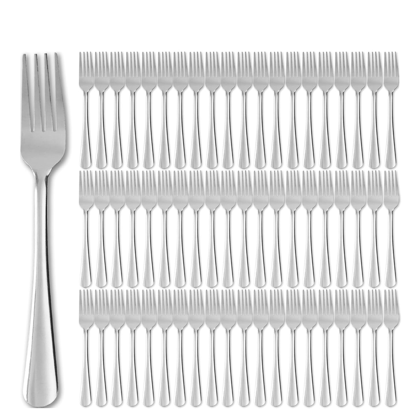 Hansmart 60 PCS Dinner Fork Set - Windsor Stainless Steel Silverware Fork 7.1 Inch with Dishwasher Safe Flatware Forks for 60,Table Forks for Home,Kitchen or Restaurant